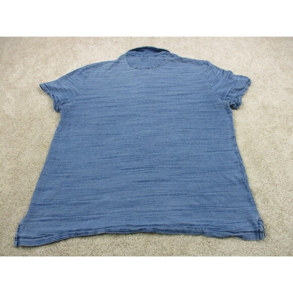 Faherty Polo Shirt Mens Extra Large XL Blue Indigo Dyed Cotton Short Sleeve * - Picture 8 of 12